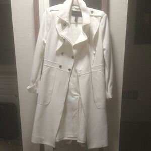 BCBGMaxAzria Ivory Double-Breasted Trench Coat